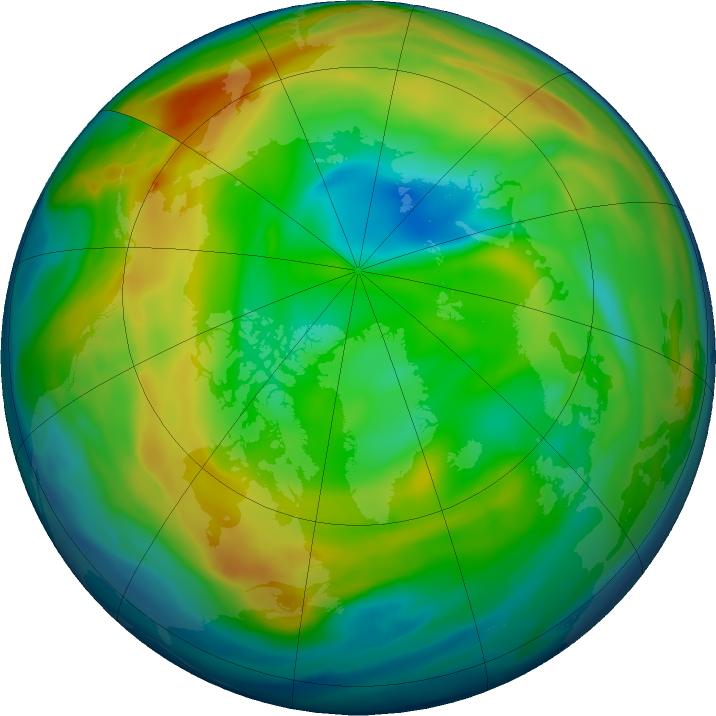 Arctic ozone map for 23 December 2016